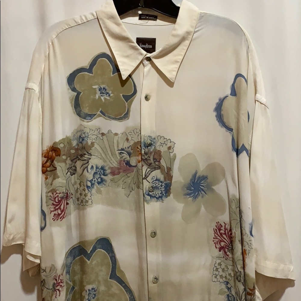 NEIMAN MARCUS SPORT SHIRT SZ XXL RAYON ART PRINT